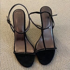 J. Crew Elegant Black Wedge Heeled Sandals